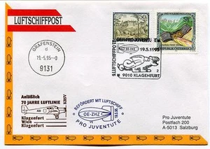 1995 Luftschiffpost n. 9 Pro Juventute Dirigibile OE-ZHZ Grafenstein Klagenfurt - Picture 1 of 1