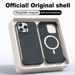 Coque magnétique sans PC cadre pour iPhone 17 16 15 Pro Max 14 13 12 Phone Cover - Picture 1 of 19