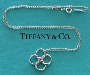 Tiffany & Co Elsa Peretti Quadrifoglio Pendant Necklace 16" Sterling Silver 925 - Picture 1 of 4