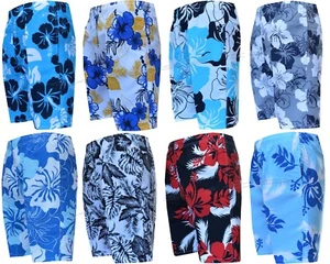New Mens Boys Summer Floral Print Beach Shorts Surf Board Swim Shorts S - XXL - Picture 1 of 11