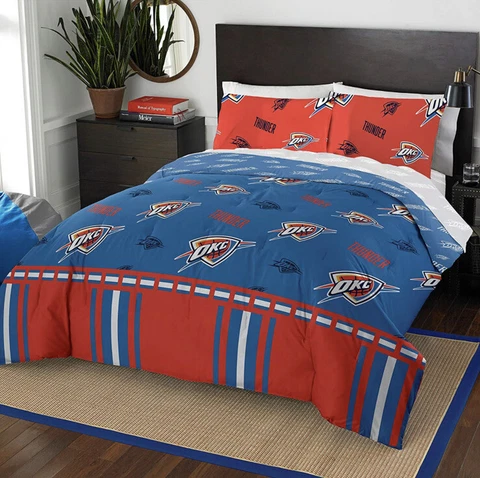 Oklahoma City Thunder NBA Rotary Full Bed in a Bag Set Cover