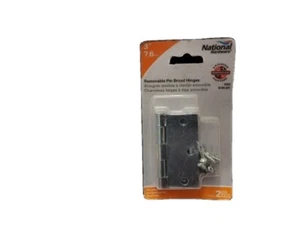 (2-Pk) National Hardware Removable Pin Broad Hinge Zinc Plated 3" N195-651 - Picture 1 of 1
