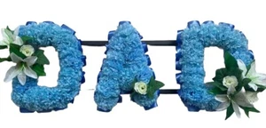 Flor funeraria de papá seda artificial homenaje cualquier 3 letras nombre corona conmemorativa mamá - Imagen 1 de 8