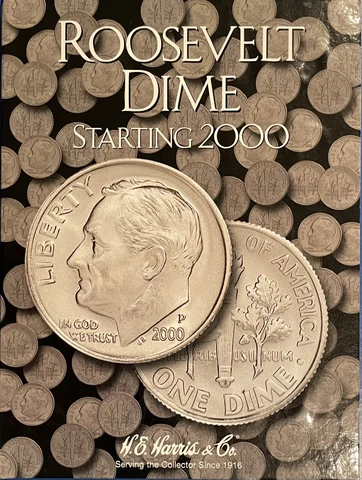 ROOSEVELT DIME SET — 2000 - 2023 P & D (49 COINS) IN NEW HARRIS FOLDER Cover
