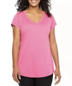 Womens Xersion Performance Tee Fiesta Pink V-Neck Size Small - Picture 1 of 3