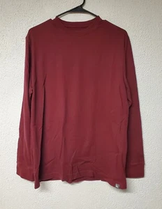 Men's Eddie Bauer Burgendy Long Sleeve Pullover Size Medium 100% Cotton - Picture 1 of 3