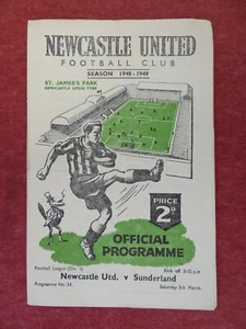 NEWCASTLE UNITED v SUNDERLAND | 1948/1949 | DIV. 1 | 5 MAR 1949 | UK FREEPOST - Picture 1 of 3