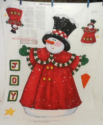 "Joyful Snowman Door Panel" Daisy Kingdom Cut & Sew Fabric Panel 1123 Christmas
