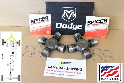 2011-2023 Dodge Ram 2500 3500 4x4 Front Axle Shaft U Joints 2 Ea. Spicer Life - Image 1 of 4