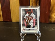 Ronald Acuna Hand Signed On Card Atlanta Braves Baseball Card