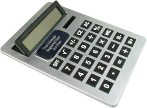 GIANT Desk Calculator Personalised Novelty Solar Power Gift With Free Engraving - Picture 1 of 5