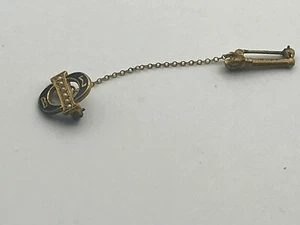 Beta Iota Sigma Pin Faux Pearls Chain Torch Sorority Fraternity Vintage   B8 - Picture 1 of 7