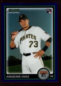 ARGENIS DIAZ PIRATES MINT PURPLE REFRACTOR ROOKIE CARD RC SP 2010 BOWMAN CHROME
