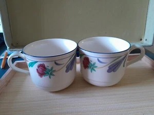 Lote de 2 tazas planas de té de café LENOX en azul de 2,75" Chinastone - Imagen 1 de 6