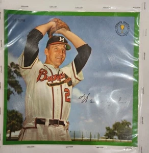 1962 AURAVISION SPORTS CHAMPIONS WARREN SPAHN UNPUNCHED-FLEXI-DISC-FREE USA SHIP - Picture 1 of 2
