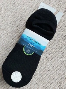 3 PAIRS : GLENMUIR SPORT Mens CUSHIONED BREATHABLE Black TRAINER LINERS SOCKS - Picture 1 of 7