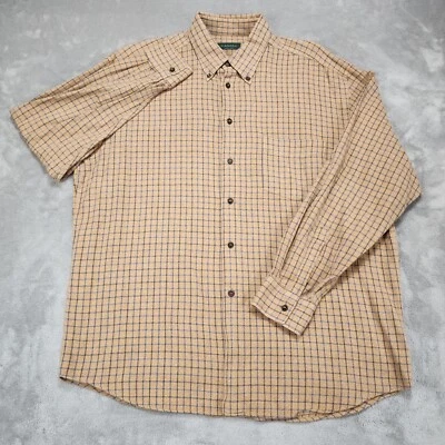 Camisa Canali Para Hombres 17.5 44 Marrón Tattersall Franela a Cuadros Manga Larga Con Botones Foto 1 de 4