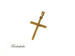 14K GELBGOLD KREUZ 1,3 GRAMM HOCHGLANZPOLIERT MADE IN ITALY - Bild 1 von 2