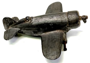 Vintage 3” Slush Metal Airplane Barclay Tootsie Toy Bomber Bee Gee Racer Silver - Picture 1 of 17