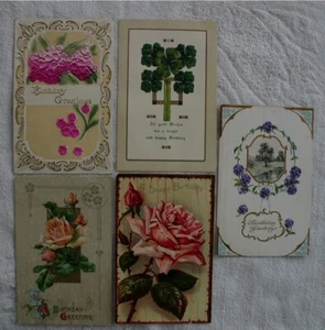 Konvolut 5 Happy Birthday Grüße ungestempelt Postkarten  - Bild 1 von 5