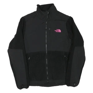 THE NORTH FACE Womens Black Pink Logo Zip Jacket S Polyester Fleece Outdoor - Picture 1 of 6