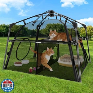 Extra Large Catio Outdoor Cat Enclosure Rywell 2-Tier Cat Tent for Patio, Bal - Picture 1 of 5