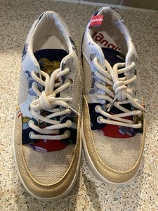 Women’s Desigual Trainers Size 6.5 Brand New No Box Canvas Multicoloured - Picture 1 of 14