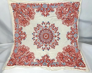 Vintage Color Fast 100 % Baumwolle Muster Bandana rot weiß blau 21” x 21” RN 13960 - Bild 1 von 4