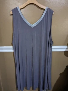 Camicia da notte senza maniche in bambù Wiwi taglia donna 3X viola grigio - Foto 1 di 3