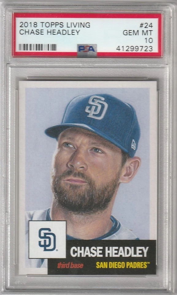 2018 TOPPS LIVING SET #24 SAN DIEGO PADRES - CHASE HEADLEY PSA 10 GEM MINT MT - Image 1 of 1