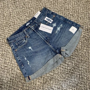 Old Navy O.G. Pantalones cortos de mezclilla rectos desgastados talla 4 tiro alto 3" pulgadas nuevos con etiquetas - Imagen 1 de 11