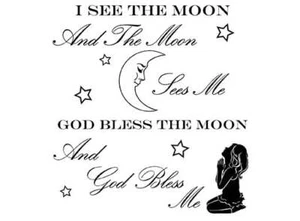 I See The Moon Girl 2 Stck. 3,65 Zoll schwarz verschmolzene Glas Aufkleber - Bild 1 von 1