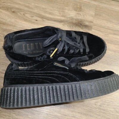 Tênis anabela Puma X Fenty By Rihanna feminino 7.5 Creeper preto veludo - Imagem 1 de 4