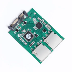 2 Ports Dual SD SDHC MMC Memory Card to 7+15P SATA Serial ATA Converter Adapter - Picture 1 of 5