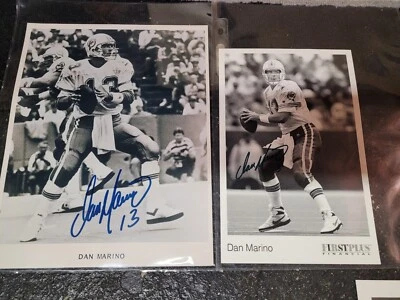 Lote de 2 piezas Dan Marino Dolphins negro/blanco autografiado/firmado imágenes impresión Foto 1 de 4