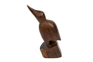 Jungle Fly Catcher Figurine, Wood Carving - Imagen 1 de 10