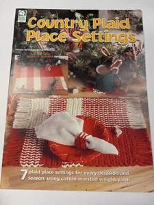1999  COUNTRY PLAID PLACE SETTINGS- 7 CROCHET DESIGNS Cotton Worsted Yarn - Picture 1 of 1