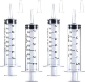 4 Pack 60ml Large Syringe Tip Cap, Sterile Plastic for Labs, Pets, Oil, Glue - Picture 1 of 7