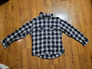 Field Stream Flannel Shirt Button-Up LS Blue Wht Tartan Plaid Men Lg Cotton  - Picture 1 of 12