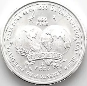 World Trade Unit 1986 1 oz. Redondo de plata .999 - Imagen 1 de 2