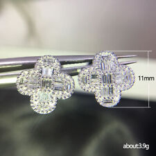 Exquisite T square diamante zircon four-leaf clover stunning stud earrings UK  