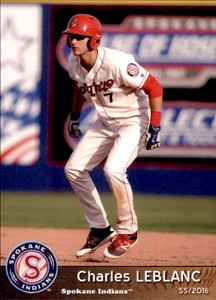 2016 Spokane Indians Grandstand #18 Charles Leblanc Quebec Canada Baseball Card
