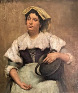 Portrait of Italian Water Carrier, oil on board, Marjorie C Bates (1883-1962) - Picture 1 of 18