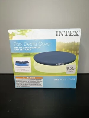 Intex 10 Foot Easy Set Round Above Ground Swimming Pool Debris Vinyl Cover, Blue - Image 1 of 2