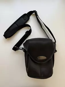 Targus Camara Bag Shoulder Bag 7" Leather Canvas Zipper Compartment Strap - Picture 1 of 13