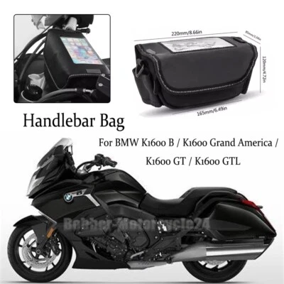 Bolsa de manillar negra para BMW K1600GT K1600GTL K1600B K1600GA Foto 1 de 4