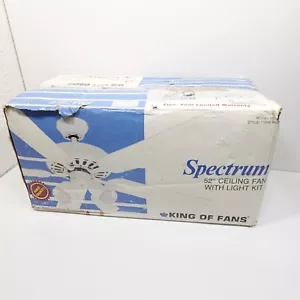 Vintage Spectrum 52" White 3 Light 5 Blade Ceiling Fan King Of Fans - Picture 1 of 6