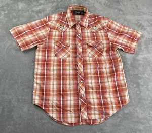 Fender Pearl Snap Shirt Mens M Short Sleeve Pockets Embroidered Distressed •hole - Picture 1 of 18