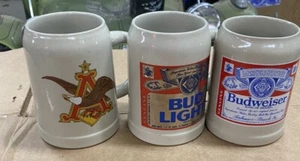 Budweiser Keramik W. Germany Krüge Lot Etikett Bud Light Anheuser A & Eagle Bud - Bild 1 von 10