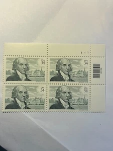 U. S. Plate Block SC 3545 James Madison MNH PL B 1 1 2001 - Picture 1 of 1